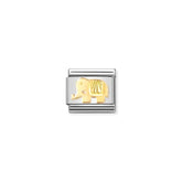 Nomination Composable Classic SYMBOLE Edelstahl und 18kt Gold (50_(Elefant, diamantiert))